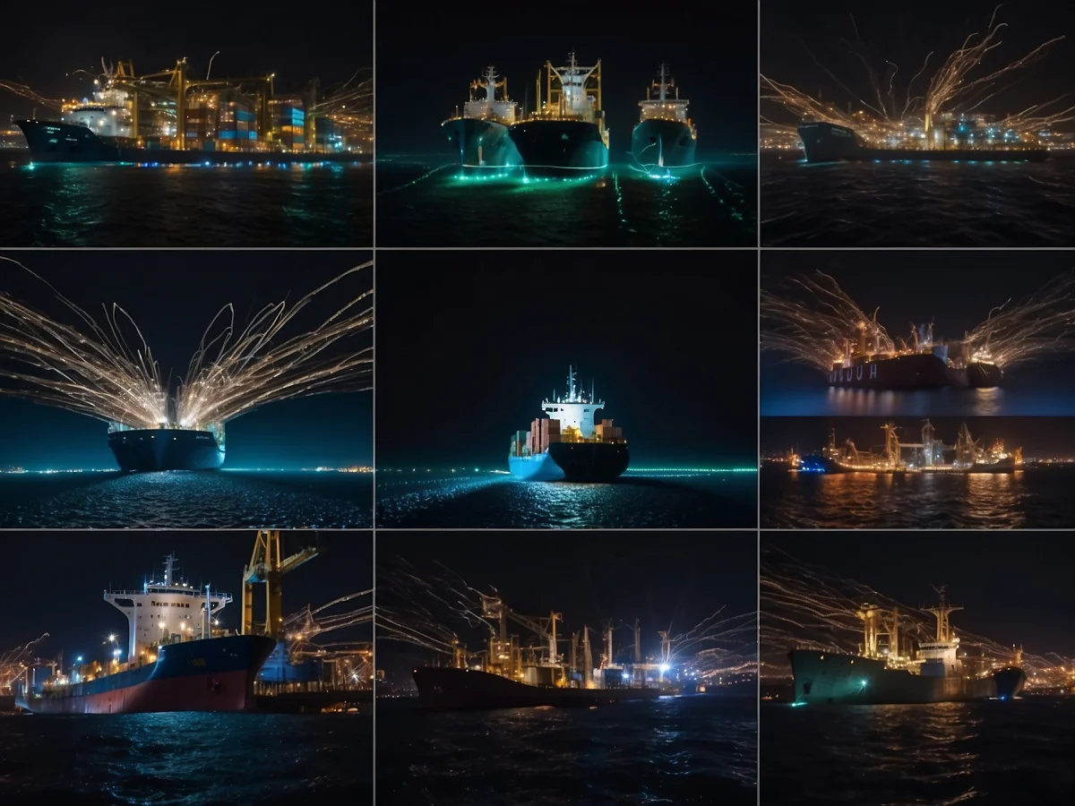 Cargo Ships Aerial 360 project - Animation and motion graphics